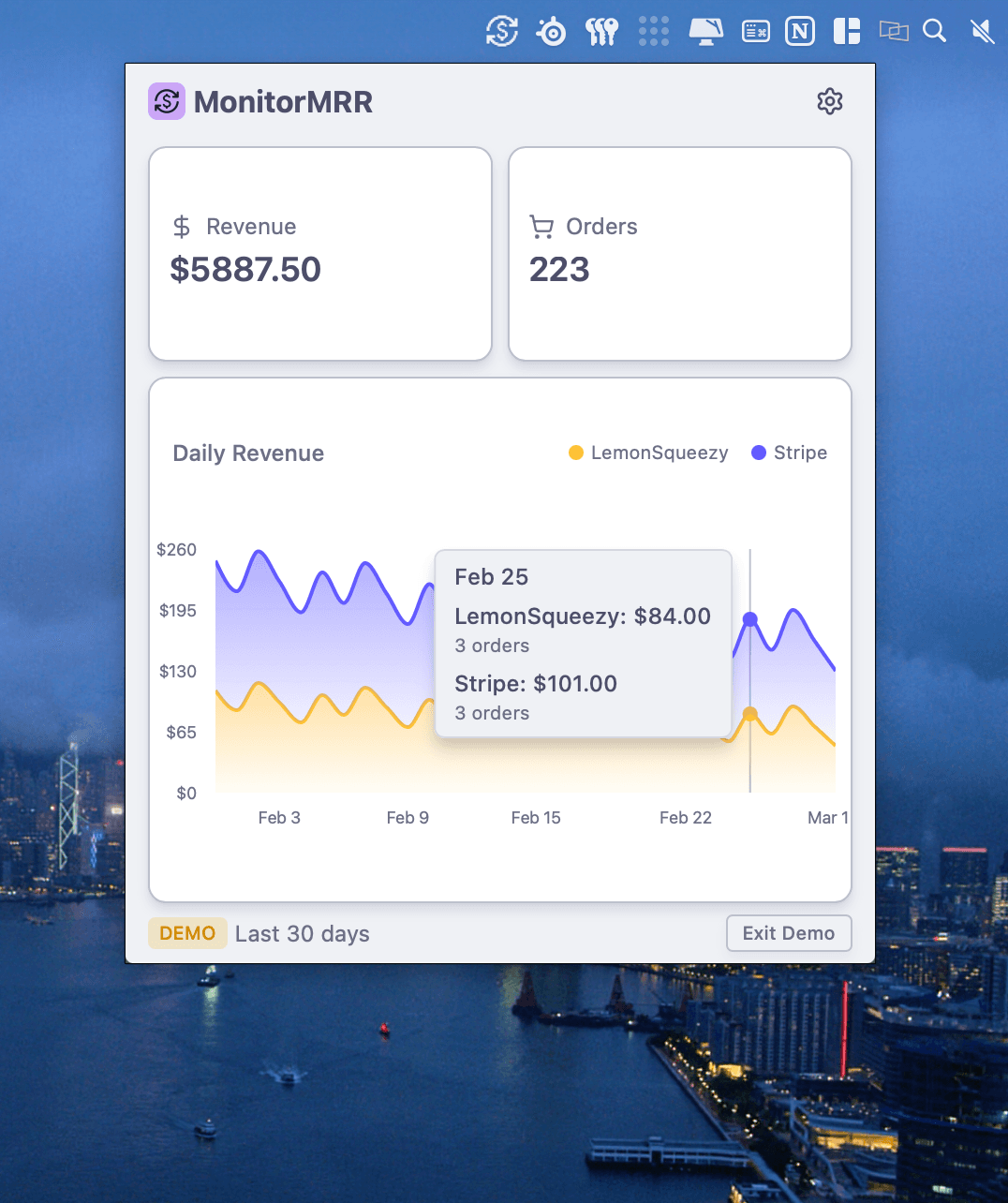MonitorMRR App Preview